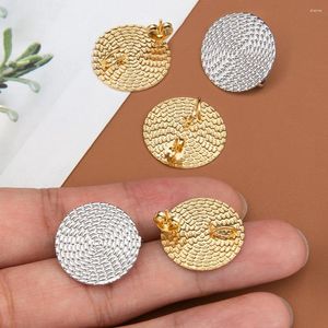 Stud Earrings 10pcs Stainless Steel Embossed 20mm Round Earring Backs Connector Rings For Pendants DIY Jewelry Making Supplies