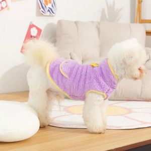 Abbigliamento per cani Pullover Pet Pullover Hoodie Caldo accogliente abiti da peluche reversibili con anello di trazione abbigliamento invernale per amico peloso