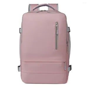 Backpack Unissex Multi-Pockets Bolsa de bagagem grande com sapatos Pocket Charging Port Oxford Ploth for Fitness Sports Outdoor