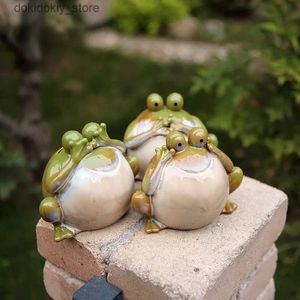 Arts and Crafts Lotus reen Fro Simulation Animal Cute Fro Ceramic Piy Bank Ornaments arden ardenin Pond Landscapin Home DecorationL2447