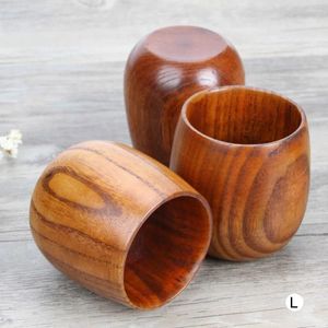 Cups Saucers Wooden Big Belly Handmade Natural Solid Wood Beer Tea Coffee Milk Water Cup Kitchen Bar Drinkware