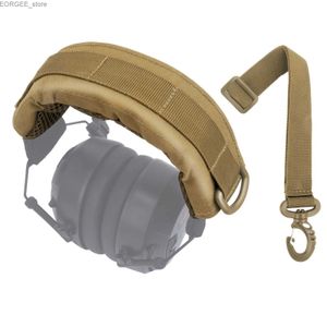 携帯電話のイヤホン戦術的ヘッドフォンヘッドバンドヘッドセットヘッドセットカバー交換ベルクロは、軍用イヤーマフスイヤホンY240407を保護するためのベルクロ