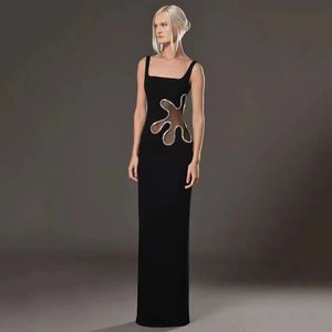 2024 Ny IG Influencer Women Black Sexy Dresses Designer Mesh SeaThrough Luxury Rhinestone Celebrity Party Bandage Long Dress HL2521