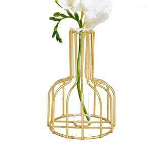 Vasos Metal Flower Stand Vaso Pot Creative Desktop Dining Table Decoration Ornament Acessoriess