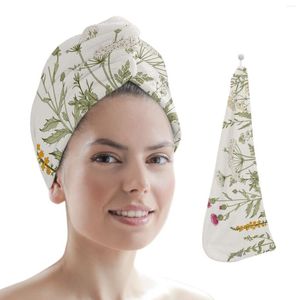 Handtuchpflanzen Blumen Blätter Mikrofaser schnell trockenes Haar Lady Mütze Absorption Kopfbadewerkzeuge
