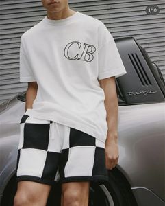 Nakış CB Cole Buxton T-Shirt Erkekler için Yüksek kaliteli büyük boy tee Sıradan kısa kollu gömlek Etiket ile 240407