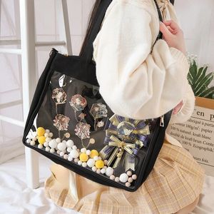 Japon Kawaii ITA Bag Kadın Lisesi Genç Kızlar JK Big Canvas PVC Şeffaf ITabag Omuz 240326