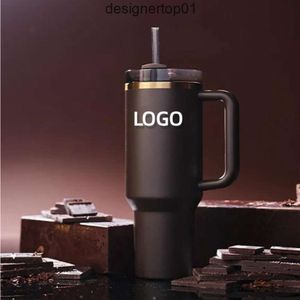 Stanleness New Color Chocolate Gold Tumbler Shinching Agent H20 Replica con coperchio manico a tazza in acciaio inossidabile da 40 once e tazza per auto di seconda generazione di acqua di seconda generazione BO F3EU