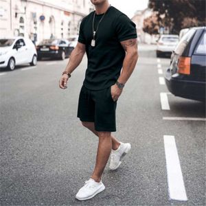 Ny Multi Color Instagram Trendy Brand Short Sleeved Shorts, Sport och Casual Men's Set