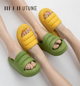 UTUNE Mute EVA Sofa Slide Thick Sole Soft Indoor Slipper Antislip Sandals Men Summer Platform Women Shoes Bath 2108319324824