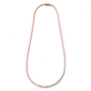Voaino Round Cut Custom 18k Gold American Style Lab Diamond Necklace Sets Jewelry Tennis Chain