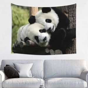 Tapissries Lovely Panda Tapestry Wall Hanging Hippie Polyester Animal Bohemian Decoration Room Decor Tapiz