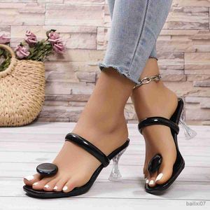 Klänningskor Kvinnor Fashion High Heel Sandals Solid Color Slip on Casual Sandals Clip Toe Summer Party Shoes