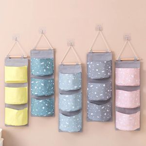 4 Style 3-Pocket Oxford Cloth Wardrobe Storage Hanging Bag Wall Door Hanging Sundries Storage Bags Pouch Organizer