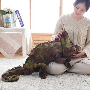 Filmer TV Plush Toy 70cm/100cm Big Simulation Chameleon Plush Animals Toys Stuffed Plush Chameleon Dragon Pillow Toy Birthday Presents Kids Toys 240407