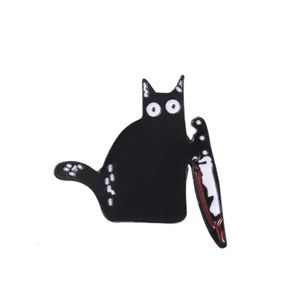 Pins Brooches Cartoon Black White Cat Series Couple Punk Style Animal Badges Accessories Clothes Bags And Buttons Drop Delivery Jewelr Dhrks