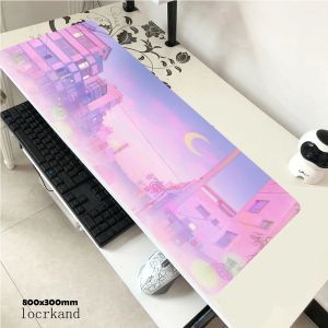 CPUs Pink Sailor Moon Landscape Silicone Pad to Mouse Gaming Mousepad Xl Large Gamer Keyboard Pc Desk Mat Computer Tablet Mouse Pad.