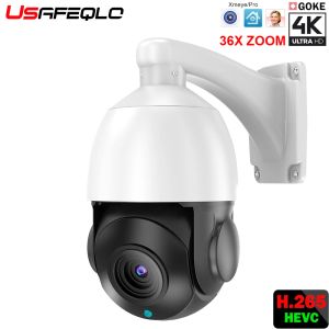 Kameralar Poe IP PTZ 4K 8MP 5MP Gözetim Kubbesi Güvenlik Kamerası 36x Zoom IR 100m 360 ° Pan Aralığı IR 100m H.265 Outoorxmeyeye Pro