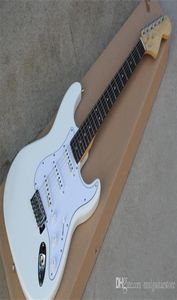 Fabryczna niestandardowa biała gitara elektryczna z Rosewood Neck3 S Pickupsbig Headstock3 Śruby Plateoffer Dostosowane 9901787