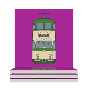 Настольные коврики Blackpool Balloon Tram Ceramic Coasters (квадратные) Кубки набор чайных коврик