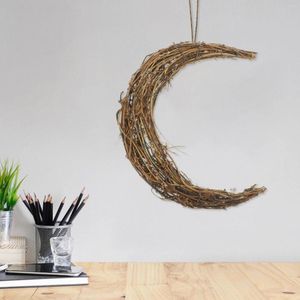 Decorative Flowers Smilax Rattan DIY Dream Catcher Wreath Halloween Decor Circle Ornaments Frame Hand Woven Rings Material Moon Shaped