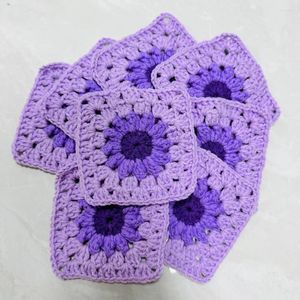 Tischmatten 11 cm quadratisch moderne farbenfrohe Schneeflocken Baumwoll -Placemat handgefertigtes Häkelmatten Tuch Teetasse Kaffeetasse Hochzeit Doily