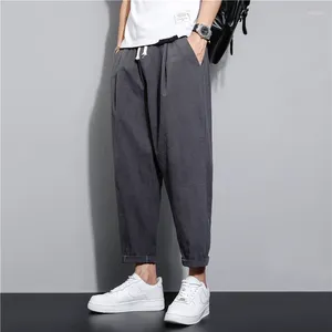 Erkekler Pantolon 6 Renk! 2024 Yaz Sıradan Çok Yönlü Pamuk Keten Gevşek Kore Tarzı Modeli Mahsul