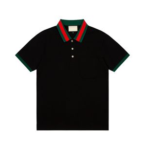 2024SS Designer koszule polo męscy luksusowe polo swobodne koszulka wąż pszczoła litera druk haft mgła mody High Street Men Poloss US SORES XS-XL