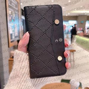 Luxury Leather Folio Phone Case Designer iPhone -fodral för iPhone 15 Pro Max 14 Pro 13 12 11 Pro Max 15 Plus Case Card Holder Fashion Prägling Flip Wallet Mobiltelefonfodral