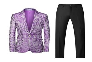 Bridalaffair最新のコートパンツデザインTuxedos Light Purple Suits for Men Dress Wedding 2ピースGroom Prom Suits JacketPants9808131