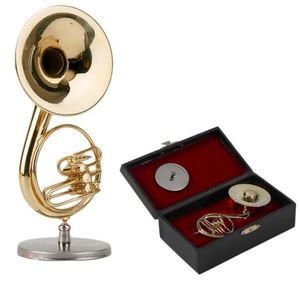 Golden Mini Sousaphone Mały rozmiar instrumentu muzycznego model muzyczny Miniaturowy sousaphone Instrument Model Prezent2056234