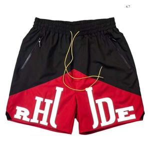 Designer Mens Shorts Rhude Shorts Summer Fashion Beach Pants Men High Quality Street Wear Red Blue Black Purple Pants Mens Kort USA Size S-XL 940