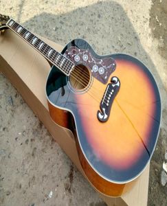Sunburst Flame Maple J200 Акустическая гитара 43 дюйма сплошной ели топ J200VS Guitarra69333323