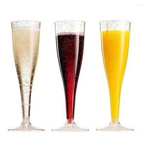 Disposable Cups Straws 10Pcs Cocktails Goblet Food Grade Champagne Flute Glitter Clear Cocktail Red Wine Glasses