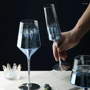 Vinglasglasögon Färgglada stjärnhimmel Leadfri Crystal Champagne Glass Cocktail Cup Wedding Party Bar Goblet Drinkware Gifts