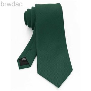 Neck Ties Jemygins Design Classic Mens slips 8cm Silk Jacquard Slitte Solid Green Red Black Ties for Man Business Wedding Party Gift 240407