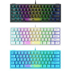 Klawiatury K61 RGB Klawiatura przewodowa 60 procent 62 klawisze ergonomiczne grę Klawiatura Ultrakompaktowa mini klawiatura Klawiatura MINI dla laptopa komputer