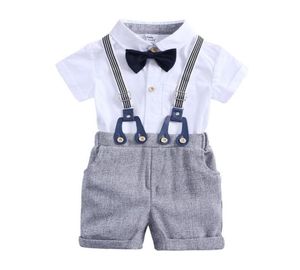 Ubrania dla dzieci Summer Toddler Boy Gentleman Tie Bluzka Romper i szorty kombinezonowe Ostrania dla dzieci Party Ubranie 75641433866400