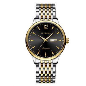 MENS Titta på automatiska mekaniska klockor med lådan Luxury Classcal armbandsur runt rostfritt stål fällbara spänne -klockor Big Dial Auto Date Lovers Watches