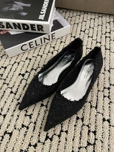 Spring and Autumn Women's Shoes High Quality Sequined Cotemp Pointed Toe Shoes Series Low Heel/Medium Heel