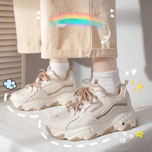 Skor 2023 Vintage Platform Sneakers Autumn Patchwork Women Sneakers Studenter Dagligen bär avslappnad koreansk stil vulkanisera skor kvinna