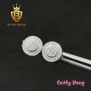 Designer Hip Hop Pass Tester Fina smycken Kvinnor örhängen Sterling 925 Silver Moissanite Diamond Screw Back Studörhängen Hip Hop Earring