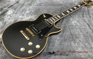 China Electric Guitar Black Matte Colore P90 Pickup Giallo Bridge Briding Bridge Ab 1 Gold Hardware3683190