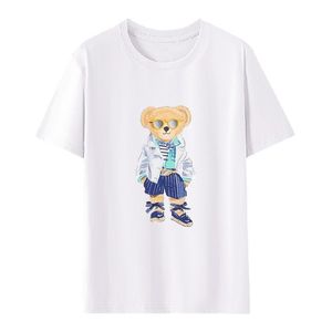 Women's Pure Cotton Kurzärmel-T-Shirt, großer Poloshirt für losen und schlankes Look, gedrucktes Muster im Designerstil, Sommermodefavoriten.