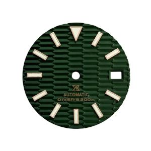 Kit Accessori per orologi Dianti orologi da 28,5 mm per borchie orizzontale per borchie orizzontali del quadrante verde luminoso per movimenti automatici NH35/NH36