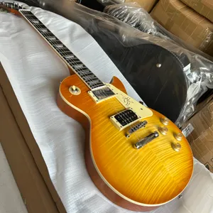 Standart elektro gitar, gül ağacı klavyesi, maun gövdesi, kaplan akçaağaç üst, 6 tel guitarra, ücretsiz gemi buckethead tasarımcı çantası