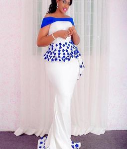 أبيض قبالة الفساتين حفلة موسيقية مع الأزرق الزرقاء مثير حوريات البحر الطويل فستان سهرة رسمية مخصصة مصنوعة بالإضافة إلى حجم cockta2341958