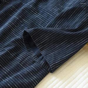 Home Clothing Sweat Yukata And Plus Steaming Size Nightgown Set Japanese Style Bathrobe Striped Summer Cotton Spring Men's