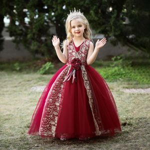 Bright Wine White Navy Blue Wine V-Neck Girl's Birthday/Party Dresses Girl's Pageant Dresses Flower Girl Dresses Girls Everyday Skirts Kids' Wear SZ 2-10 D406236