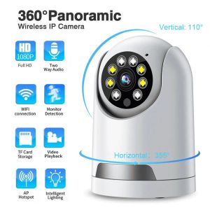 Câmera de câmeras 3MP PTZ IP 2.4G WiFi WIFI Wireless HD Cam Cam Smart Home CCTV Vigilância Kamera Twoway Audio AI Rastreando o Monitor de bebê